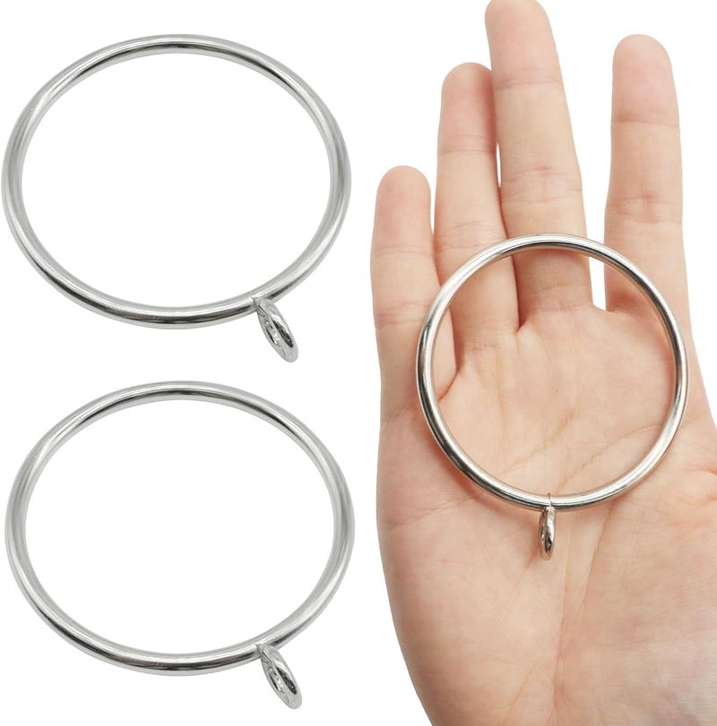 Bivethoi 28 Pack Metal Curtain Rings, with Eyelets Curtain Rings 2 Inch Inner Diameter Drapery Rings, Silver Curtain Rings for Curtain Rods - Image 5
